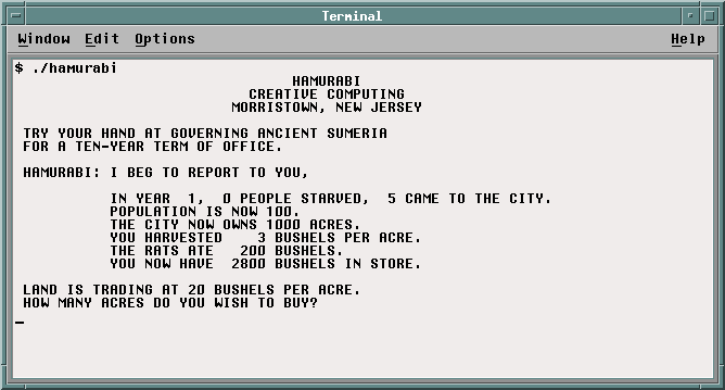 Hamurabi in FORTRAN 77