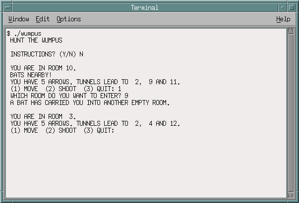 Wumpus in FORTRAN 77